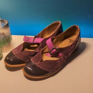 John Fluevog Purple and Pink Heels